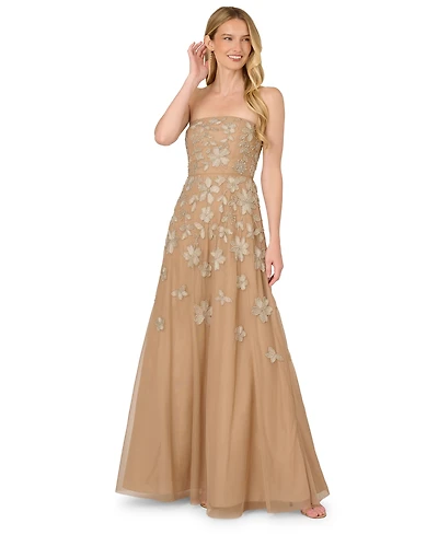 Adrianna Papell Women's Beaded Strapless Dress