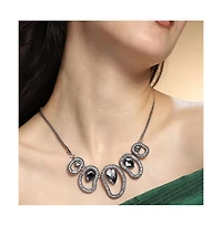 Sohi Women's The Teardrop-Halo Collar Necklace - Space Grey