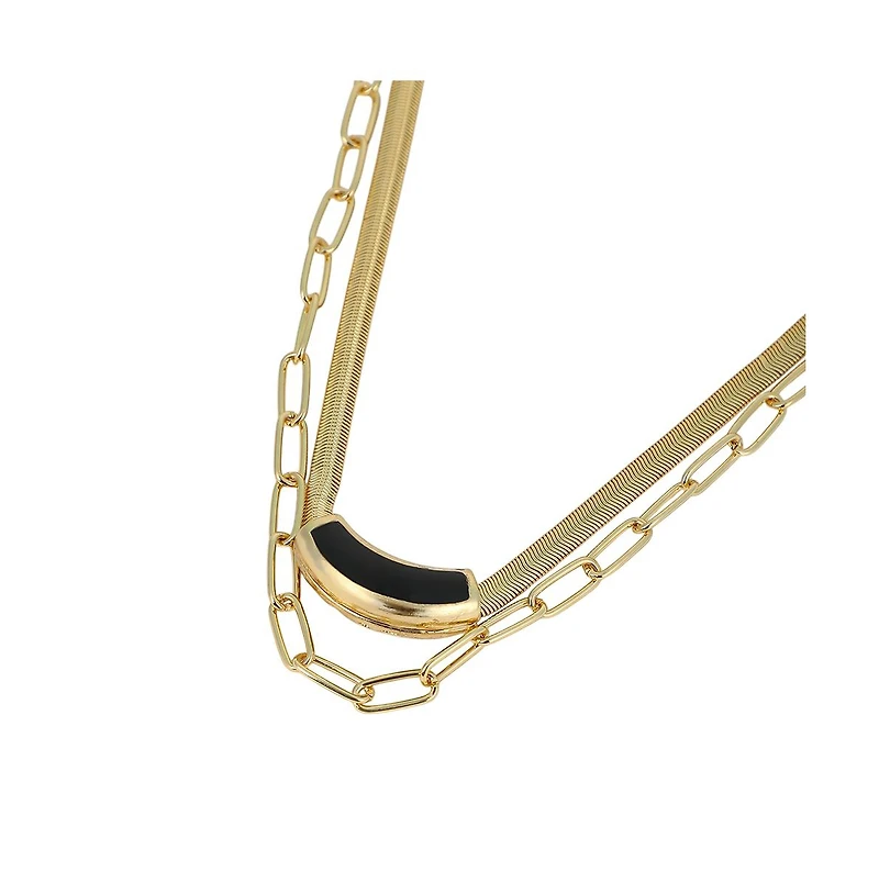 Sohi Women's The Sylvan-Snakechain Multi-Layer Necklace - California Gold