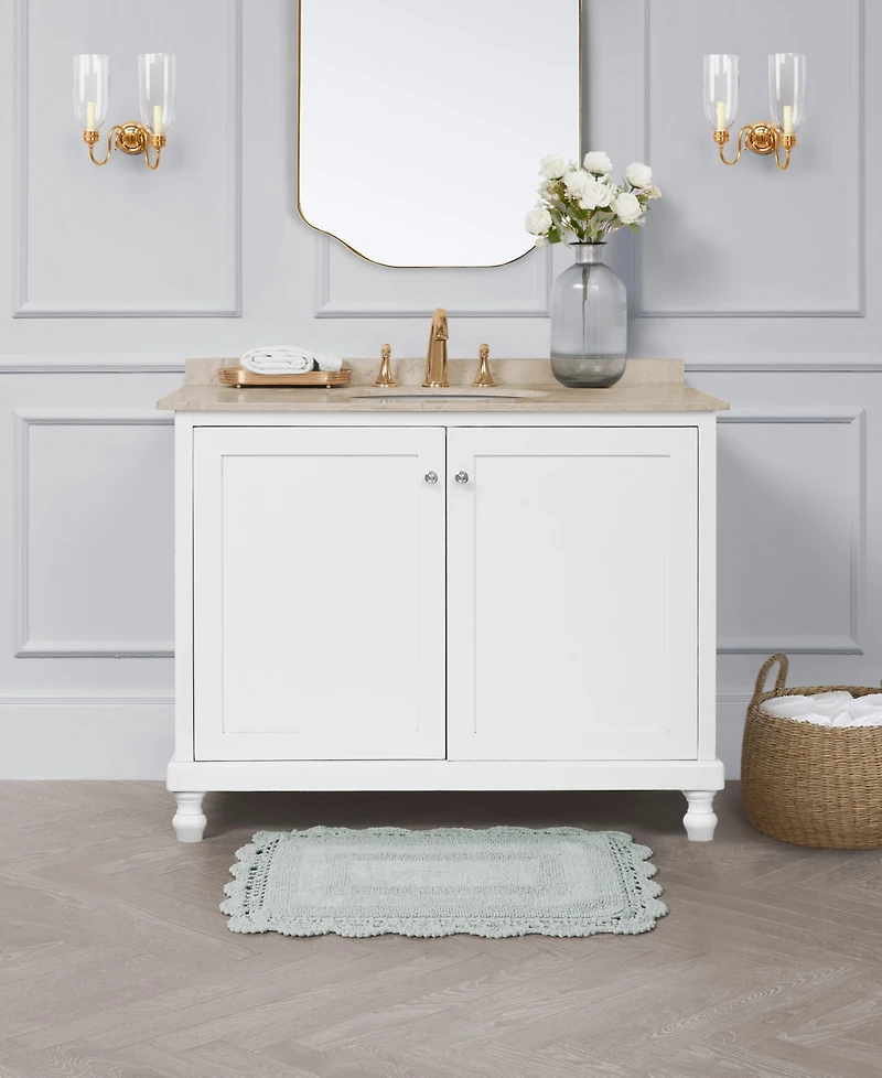 Laura Ashley Crochet Reversible Cotton Bath Rug