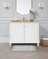 Laura Ashley Crochet Reversible Cotton Bath Rug