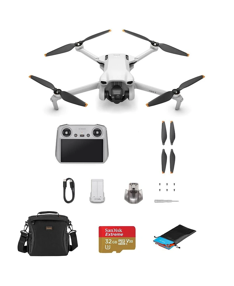 Dji Mini 3 Drone with Rc Remote Controller Bundle with 32GB microSD Card, Shoulder Bag, Landing Pad