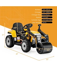 Sugift 12V Kids Ride on Road Roller with 2.4G Remote Control