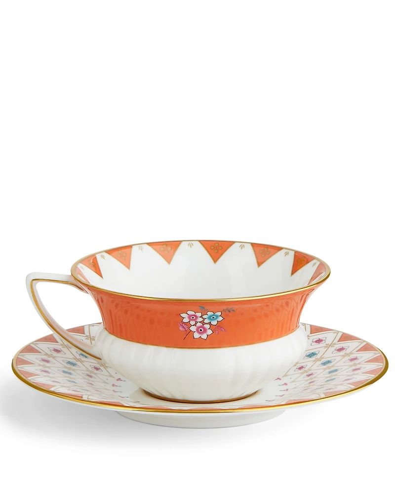 Wedgwood Wonderlust Peony Diamond Teacup & Saucer