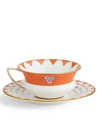 Wedgwood Wonderlust Peony Diamond Teacup & Saucer