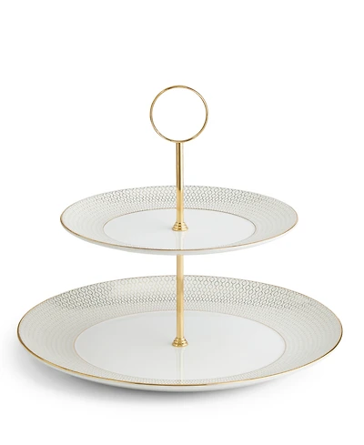 Wedgwood Gio Gold Two-Tier Cake Stand