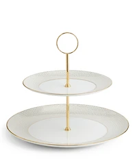 Wedgwood Gio Gold Two-Tier Cake Stand