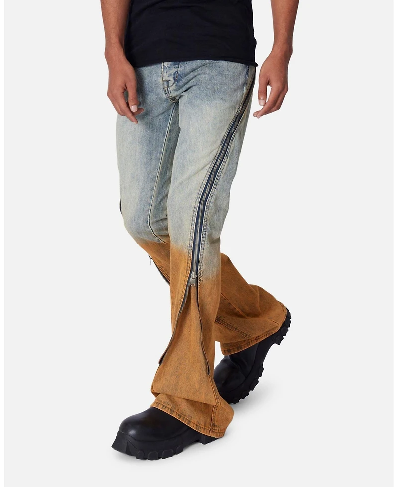 Loiter Men's D519 Zipper Flare Denim Jeans