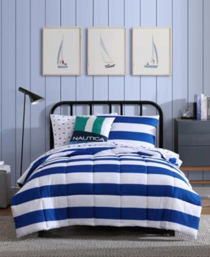 Nautica Huck Stripe Microfiber Comforter Sets