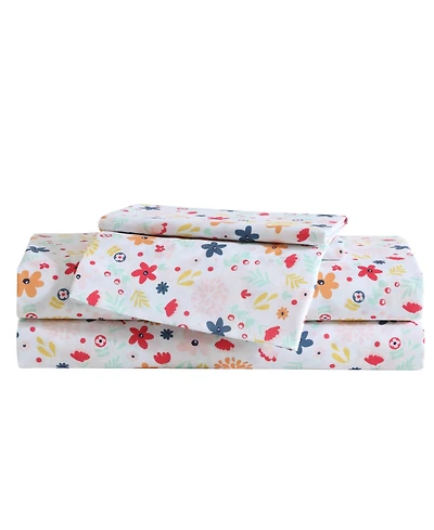 Eddie Bauer Colorful Floral Microfiber 4-Pc. Sheet Set, Queen