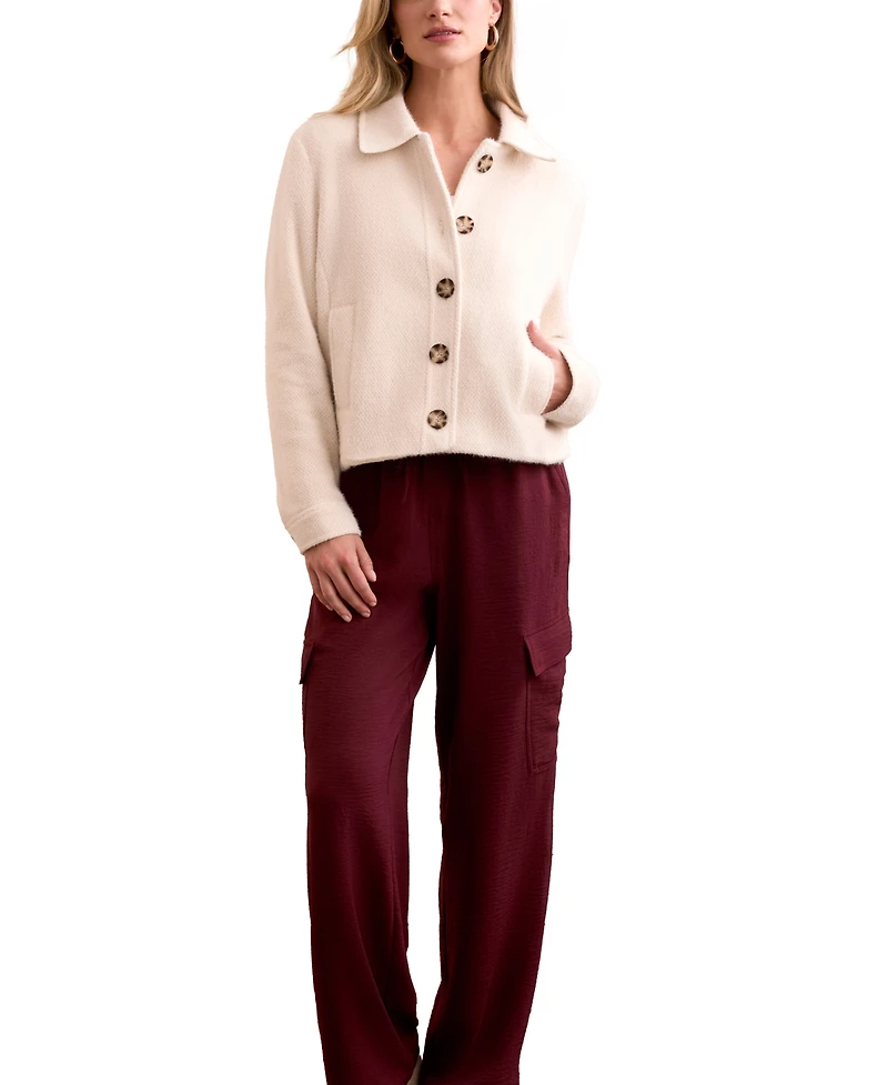 Tribal Women's Super Soft Boucle Button-Front Jacket