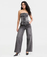 Bar Iii Women's Mid-Rise Wide-Leg Jeans, Macy's Exclusive