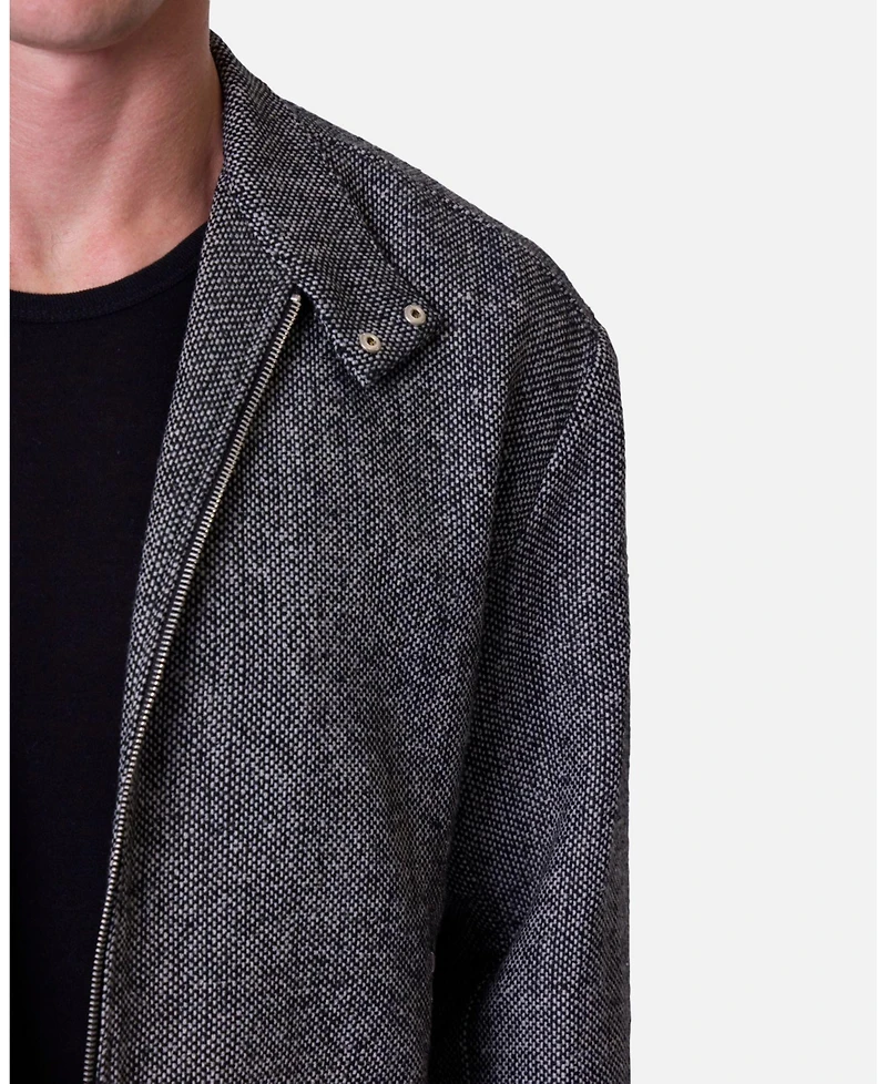 Loiter Men's Tweed Mod Jacket, Tailored Fit, Textured Fabric, Button Closure, Classic Collar, Stylish Outerwear