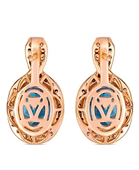 Le Vian London Blue Topaz (4 ct. t.w.), Nude Diamond (0.25 ct. t.w.), and Chocolate Diamond (0.19 ct. t.w.) Earrings in 14k Strawberry Gold