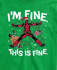 Airwaves Men's Marvel I'm Fine Deadpool Short-Sleeve Graphic T-Shirt