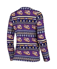 Concepts Sport Women's 2-Piece Purple Lsu Tigers Holiday Long Sleeve Top and Pants Sleep Set