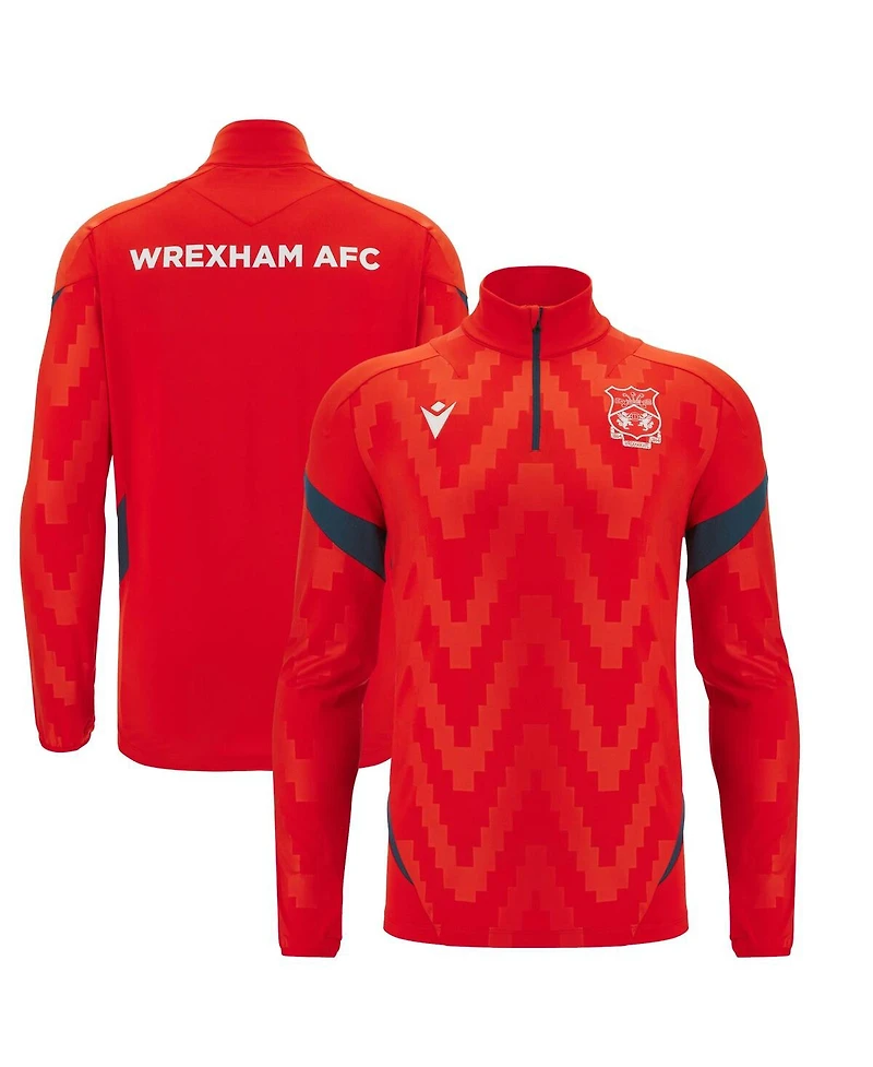 Macron Men's Red Wrexham Training Quarter-Zip Pullover Hoodie