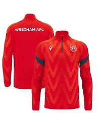 Macron Men's Red Wrexham Training Quarter-Zip Pullover Hoodie