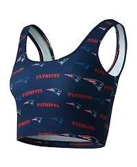 Concepts Sport Women's Navy New England Patriots Mosaic Allover Print Bralette