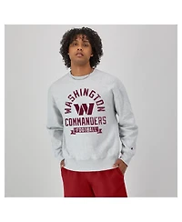 Champion Men's Heather Gray Washington Commanders Reverse Weave Fleece Pullover Sweatshirt