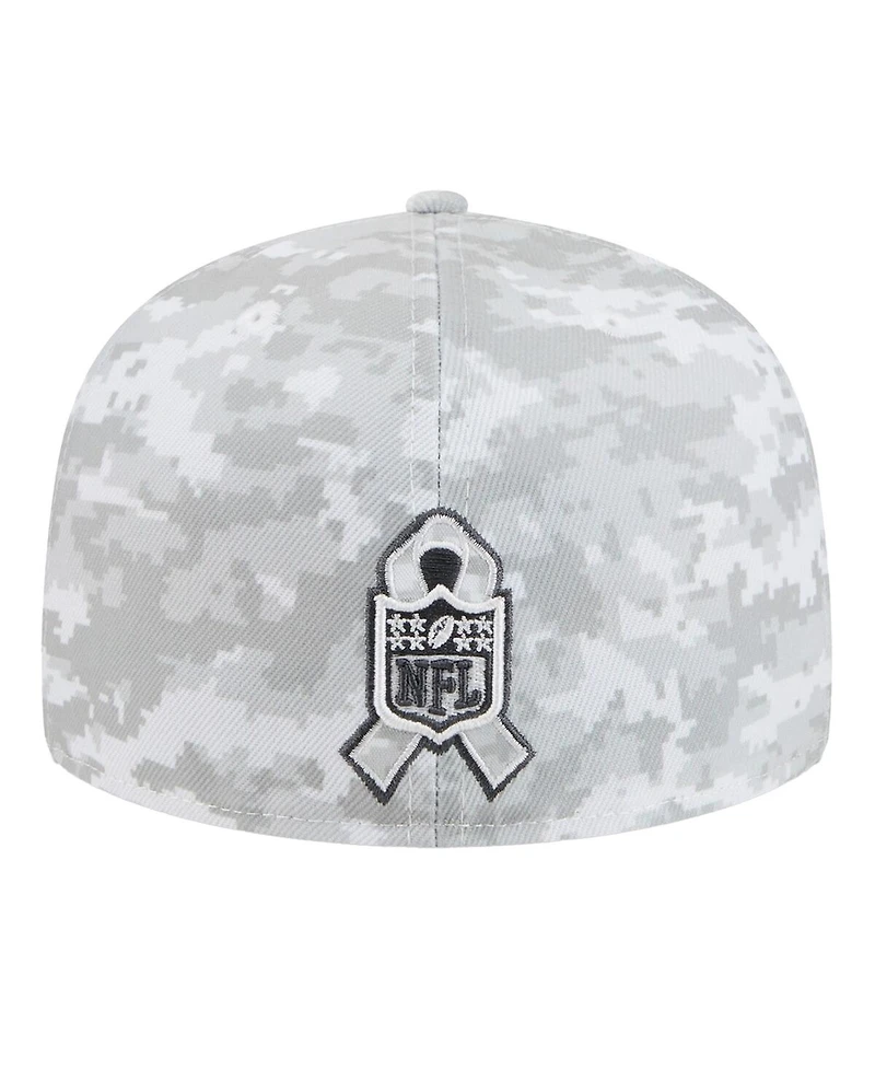 New Era Men's White Las Vegas Raiders 2025 Salute to Service Fan Pack 59FIFTY Fitted Hat