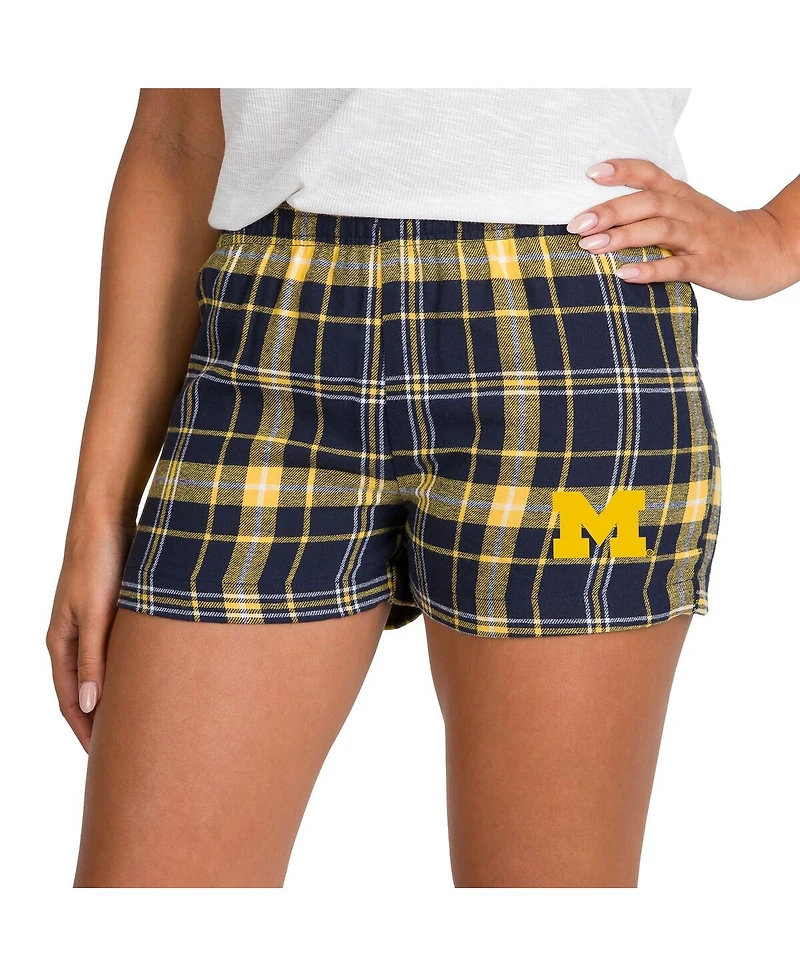 Concepts Sport Women's Navy/Maize Michigan Wolverines Ultimate Flannel Shorts