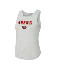 Concepts Sport Women's 2-Piece Heather Gray/Scarlet San Francisco 49ers Regulate Plaid Tank Top and Pants Sleep Set