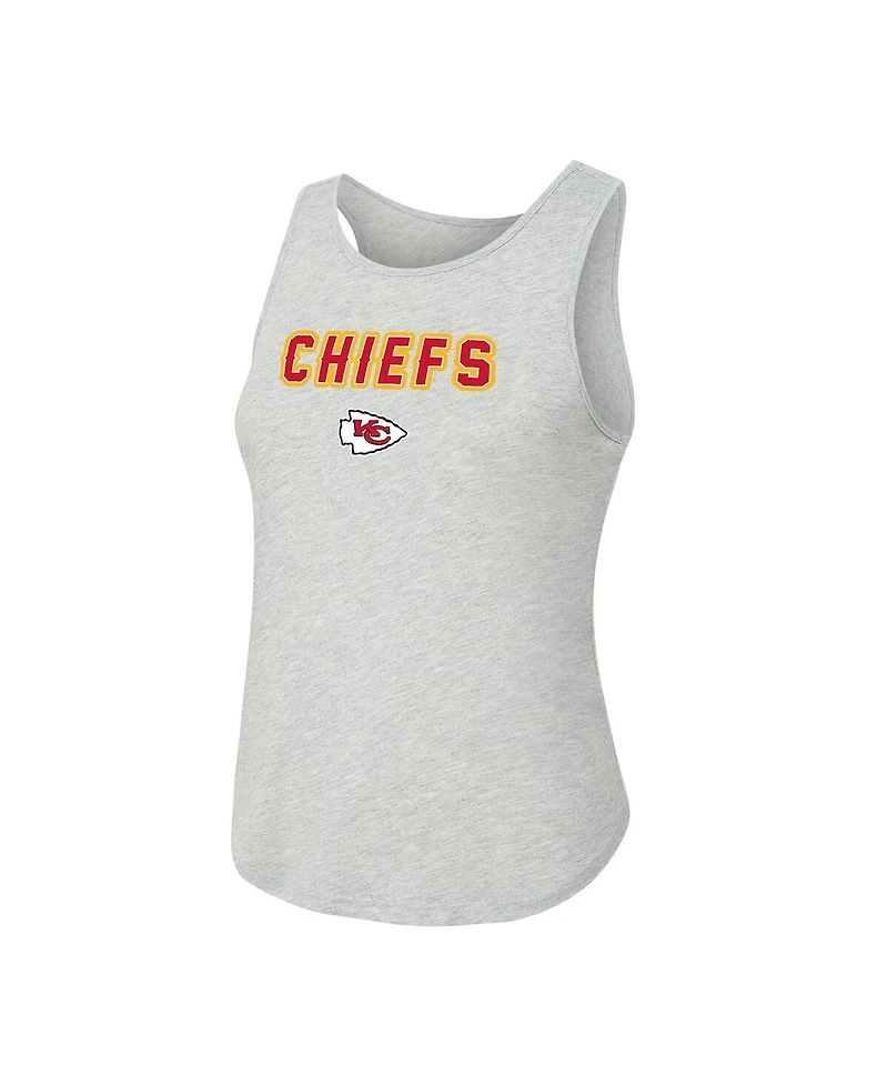 Concepts Sport Women's 2-Piece Heather Gray/Red Kansas City Chiefs Regulate Plaid Tank Top and Pants Sleep Set