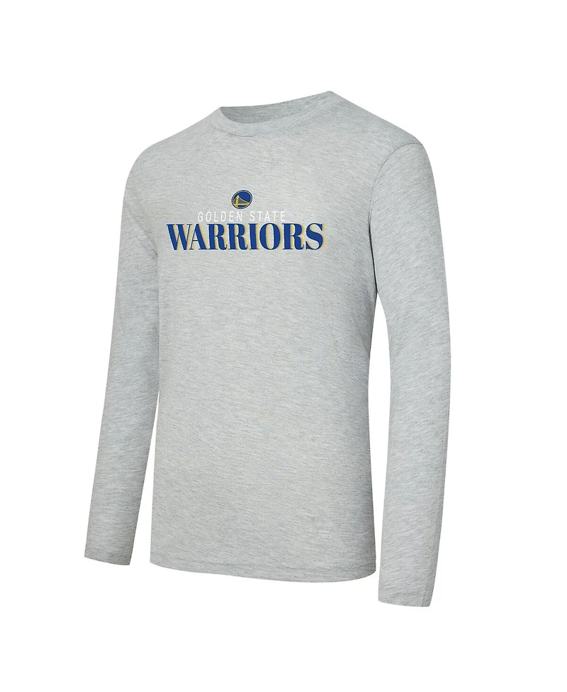 Concepts Sport Men's 2-Piece Royal/Heather Gray Golden State Warriors Regulate Long Sleeve T-Shirt and Plaid Pant Set