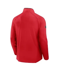 Fanatics Men's Red Chicago Blackhawks Authentic Pro Rink Training Centennial Raglan Quarter-Zip Pullover Hoodie