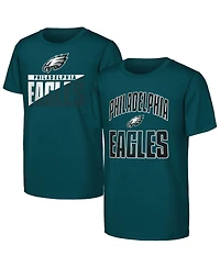 Outerstuff Big Boys and Girls 2-Pack Midnight Green Philadelphia Eagles Never Quit T-Shirt Set
