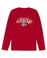 Outerstuff Toddler Red Kansas City Chiefs Chestnut Holiday Sleep Set