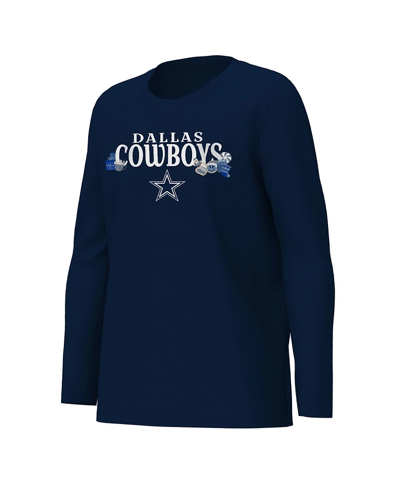 Outerstuff Big Boys and Girls Navy Dallas Cowboys Chestnut Holiday Sleep Set