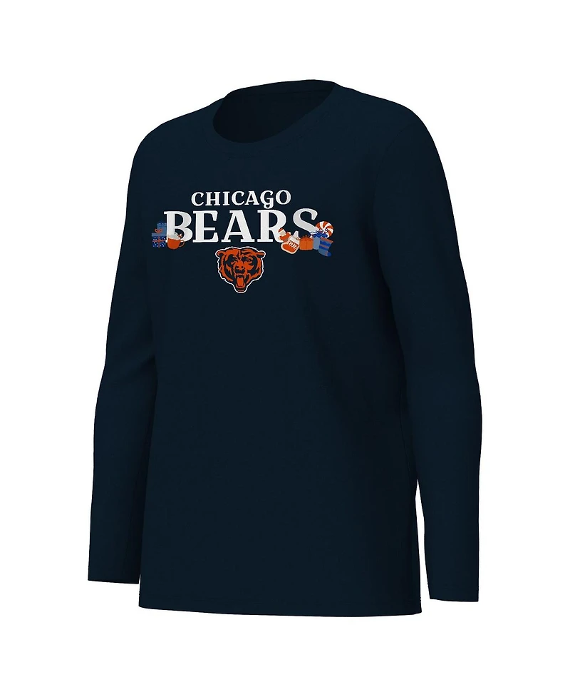 Outerstuff Big Boys and Girls Navy Chicago Bears Chestnut Holiday Sleep Set