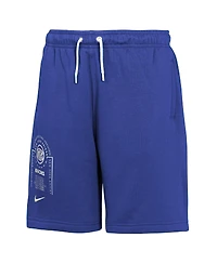 Nike Big Boys and Girls Blue New York Knicks Courtside Club Fleece Shorts