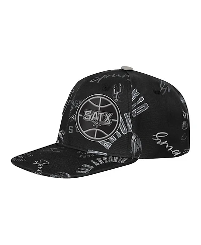 Outerstuff Big Boys and Girls Black San Antonio Spurs Street Hooper Allover Print Snapback Hat