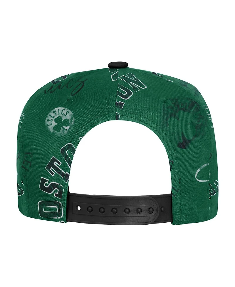 Outerstuff Big Boys and Girls Kelly Green Boston Celtics Street Hooper Allover Print Snapback Hat