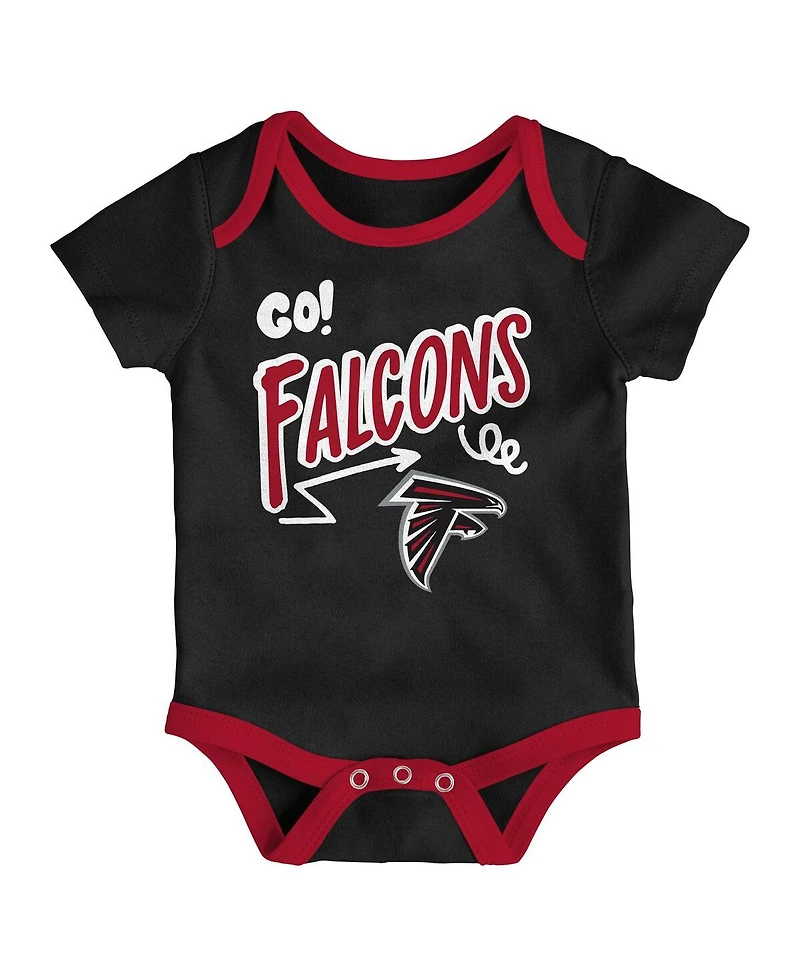 Outerstuff Baby Boys and Girls 3-Piece Atlanta Falcons All Day Play Bodysuit Set