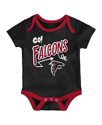 Outerstuff Baby Boys and Girls 3-Piece Atlanta Falcons All Day Play Bodysuit Set