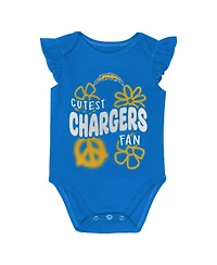Outerstuff Girls Baby Boys and Girls 2-Piece Powder Blue Los Angeles Chargers The Sunshine Bodysuit Set