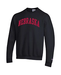 Champion Men's Black Nebraska Huskers Basic Arch Fleece Pullover Sweatshirt