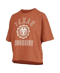Pressbox Women's Texas Orange Longhorns Motley Crew Bishop Waist Length Oversized T-Shirt