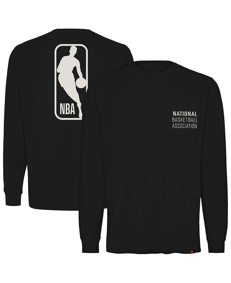 Sportiqe Men's and Women's Black Nba Wales Long Sleeve T-Shirt