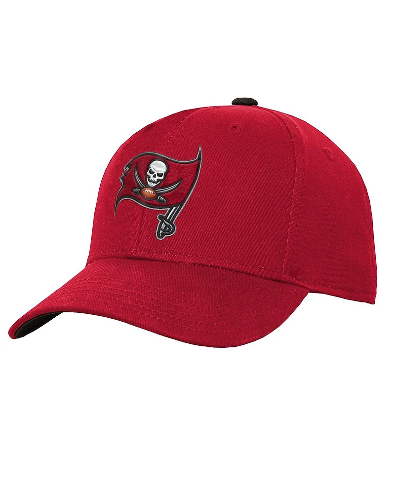 Outerstuff Big Boys and Girls Red Tampa Bay Buccaneers Team Pre-Curved Adjustable Hat