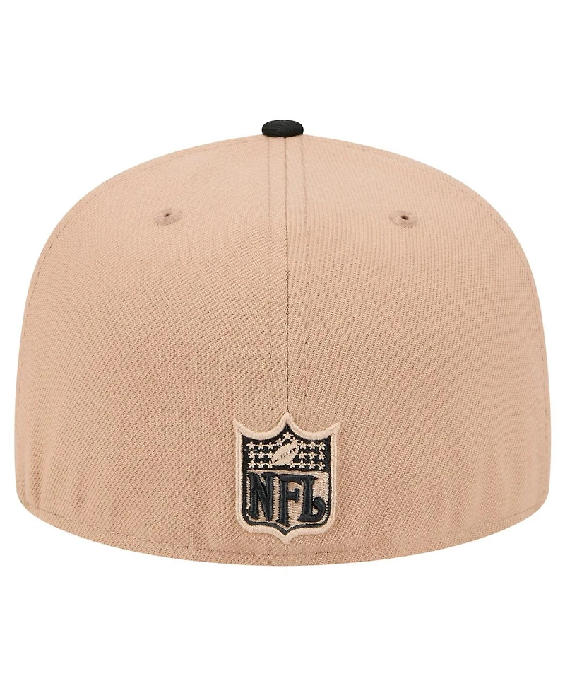 New Era Men's Tan Atlanta Falcons Throwback Logo Main 59FIFTY Fitted Hat
