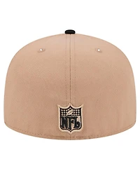 New Era Men's Tan Philadelphia Eagles Throwback Logo Main 59FIFTY Fitted Hat