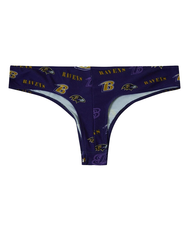 Concepts Sport Women's Purple Baltimore Ravens Mosaic All Over Print Thong