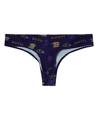Concepts Sport Women's Purple Baltimore Ravens Mosaic All Over Print Thong