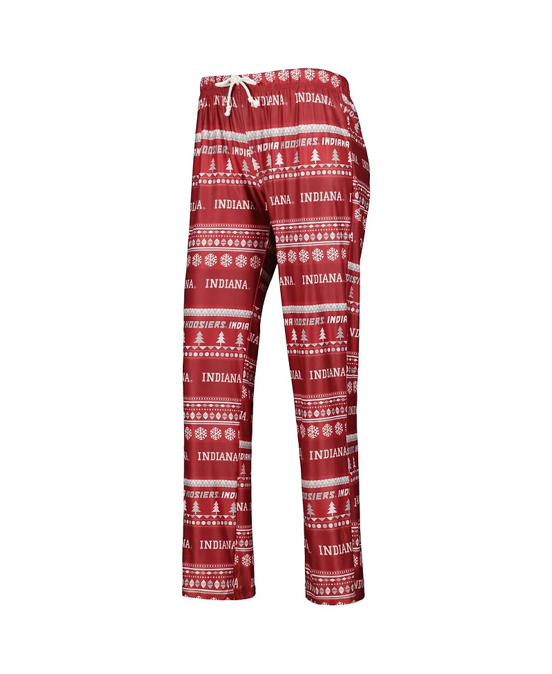 Concepts Sport Women's 2-Piece Crimson Indiana Hoosiers Holiday Long Sleeve Top and Pants Sleep Set