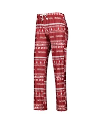 Concepts Sport Women's 2-Piece Crimson Indiana Hoosiers Holiday Long Sleeve Top and Pants Sleep Set